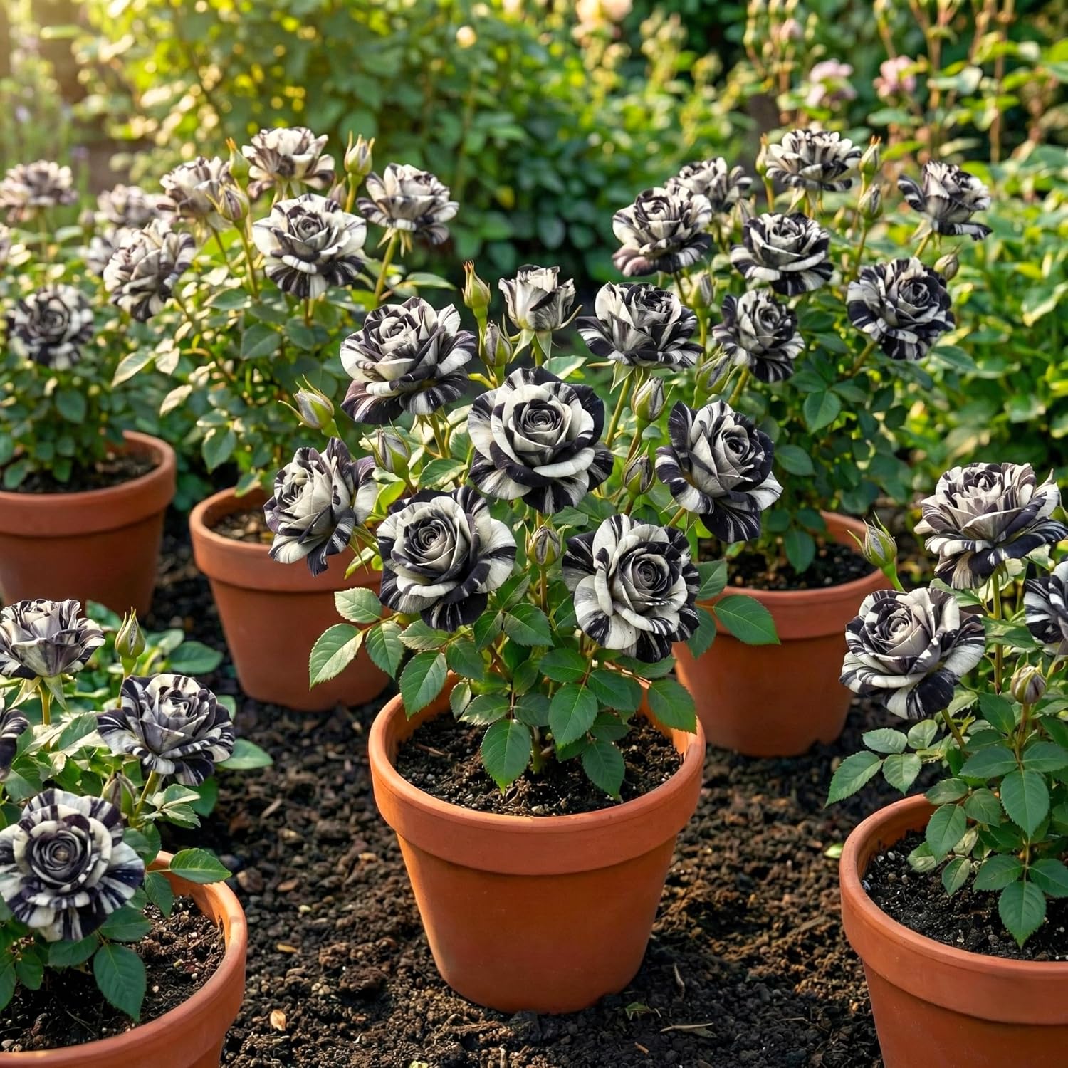 100+ Hybrid Rose Seeds (Hybridization Mix) | Easy to Grow in All-Season, Fragrant Flowers for Home Garden (WHITE BLACK)