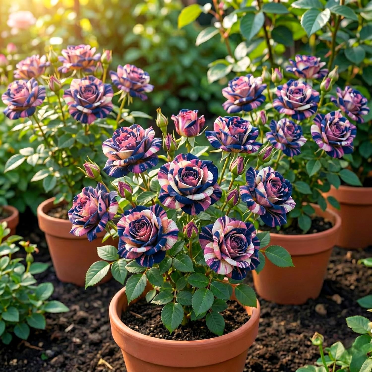 100+ Hybrid Rose Seeds (Hybridization Mix) | Easy to Grow in All-Season, Fragrant Flowers for Home Garden (BLUE WHITE PINK)