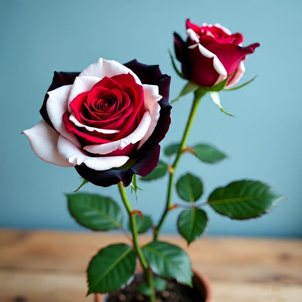 100+ Hybrid Rose Seeds (Hybridization Mix) | Easy to Grow in All-Season, Fragrant Flowers for Home Garden (RED WHITE BLACK)