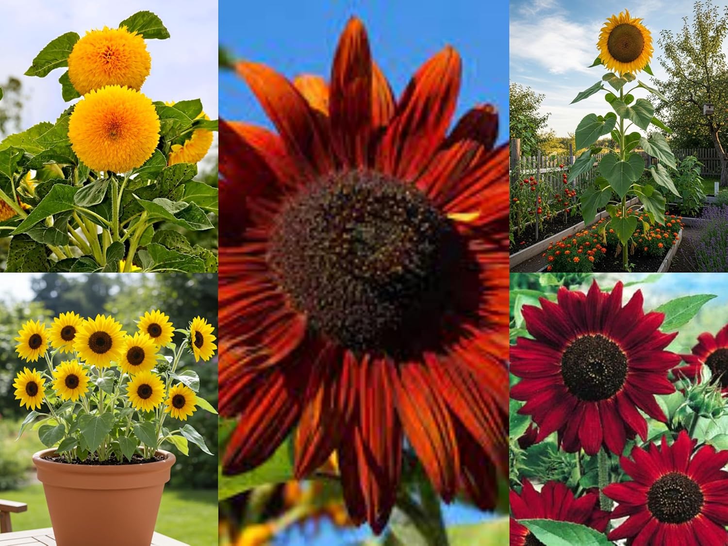Low Maintenance Hybrid Flower Seeds Combo Pack- All Year Flower Seeds Supply (4 VARIETIES SUNFLOWER COMBO)